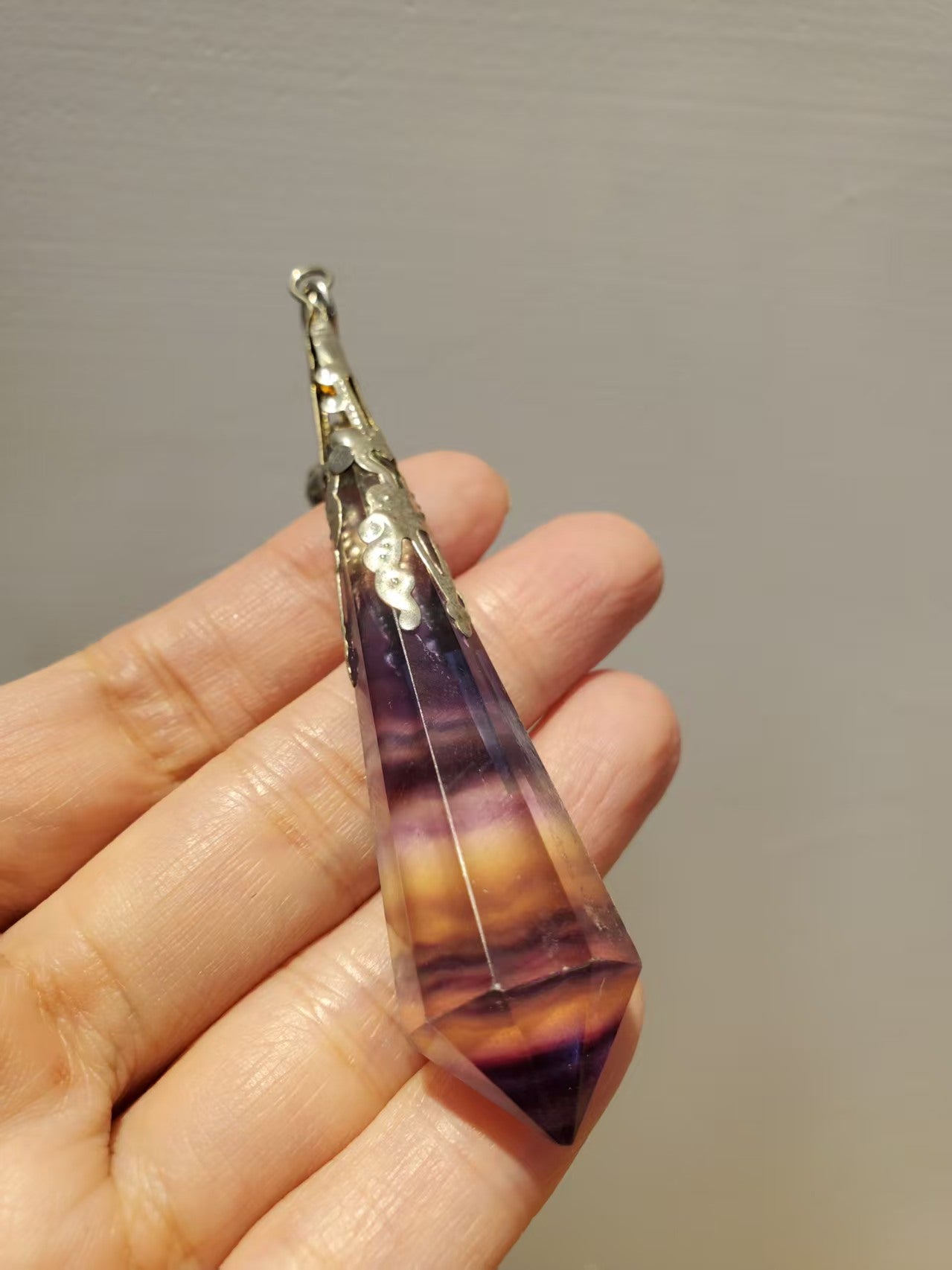 紫螢石切面靈擺 Size 21g 1.6x8.8cm (Approx.)