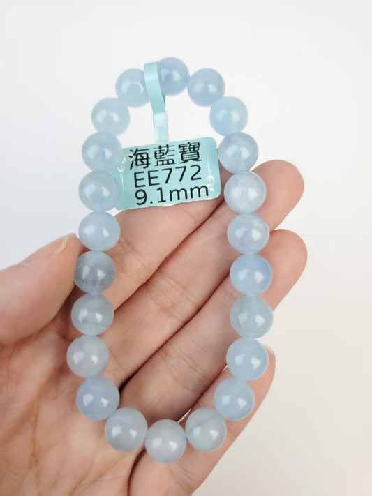 EE772 海藍寶手鏈 14.2g 7mm (Approx.)